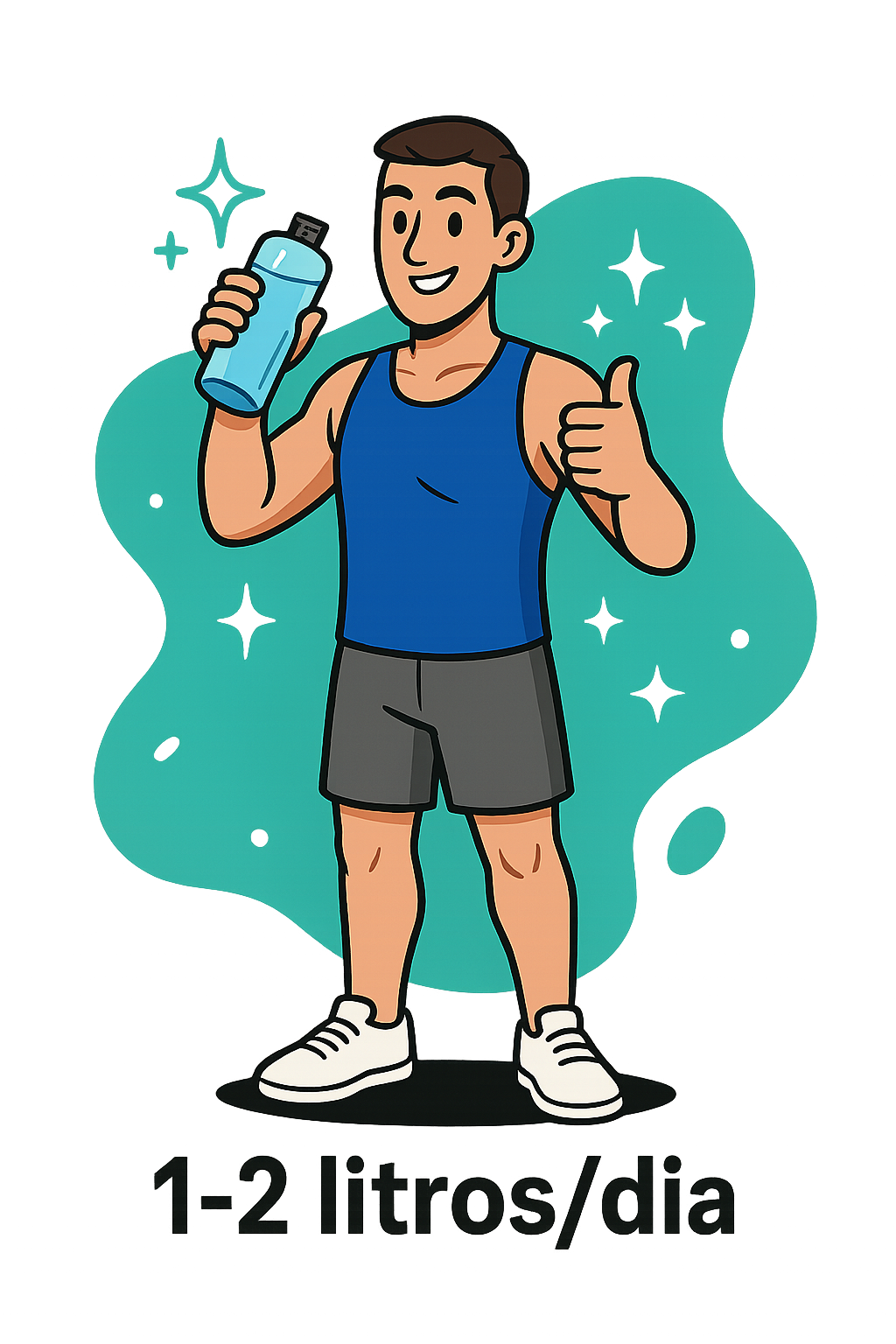1 a 2 litros por dia